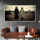 Little Witches Gothic Victorian Haunted Art, Spooky Halloween Decor, Framed Canvas Print, Halloween Poster, Halloween Wall Art, Creepy Decor