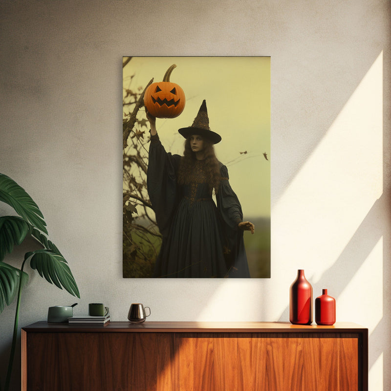 Witch Art Print, Occult Art, Dark Wall Art, Dark Fantasy, Witch Halloween, Canvas Print, Wall Art, Vertical Print, Home Decor, Wall Decor