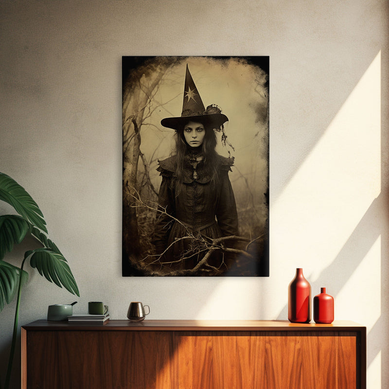 Witch Art Print, Occult Art, Scary Wall Art, Goth Wall Art, Spooky Art, Canvas Print, Wall Art, Vertical Print, Home Decor, Wall Decor