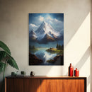 Mountains Wall Art, Lake Wall Print, Landscape Wall Art, Canvas Print, Wall Art, Vertical Art, Client Gift, Ranch House Decor, Office Prints