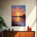 Sunset Wall Art, River Art Print, Landscape Wall Art, Nature Print, Canvas Print, Wall Art, Vertical Art, Going Away Gift, Over Bed Wall Art