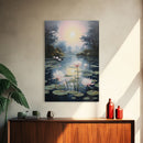 Lake Wall Art, Lotus Wall Print, Sunset Print, Canvas Print, Wall Art, Vertical Art, Birthday Gift, Country Home Art, Bedroom Teen Girl Art