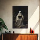 The Reading Ghost, Victorian Halloween Art, Funny Halloween, Framed Canvas, Halloween Canvas Art, Macabre Goth Art