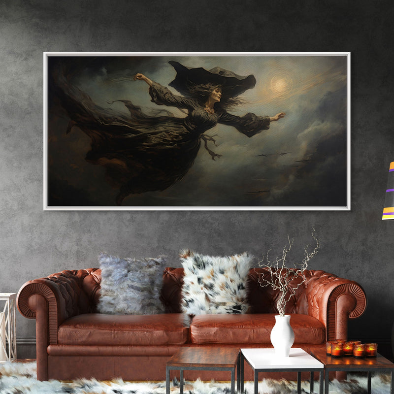 Witch Art Print, Framed Canvas, Halloween Art, Witch Wall Art, Witchy Art, Witch Wall Decor, Witch Sign, Wiccan Art, Gothic Victorian Art