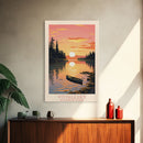 Voyageurs National Park Minnesota Travel Art, National Park Print, Minimalist Travel Art, Midcentury Modern Style Landscape Painting