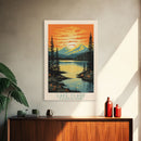Lake Clark National Park, Alaska Travel Art, National Park Print, Minimalist Travel Art, Midcentury Modern Retro Style Landscape