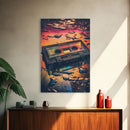 Retro 80s Cassette Tape Art, Framed Canvas Print, Custom Cassette Tape Wall Art, Cassette Tape Decor, Mix Tape Wall Art