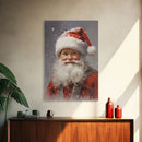 Santa Painting, Santa Print, Framed Canvas Print, Christmas Decor, Portrait of Santa, Farmhouse Christmas, Minimalist Christmas Art