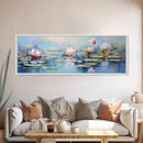 Water Lily Framed Canvas Print, Water Lily, Lily Pad Print, Lily Print, Wall Art, Wall Decor, Spa art, Tranquil Art, Water Lily Art