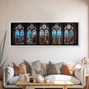 Stained Glass Windows Canvas Print, Stained Glass Painting On Canvas, Church Stained Glass Windows Fine Art Print