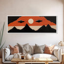 Flying Saucers over The Mountains - Retro Art Deco Inspired Scifi Art - Panoramic Print - Cute Nursery Decor