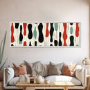 Mid Century Modern Wall Art Framed Canvas - Rain Drops - Panoramic Modern Wall Art Print - Above Bed or Above Sofa Wall Art, Modern Art