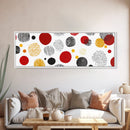Polk Dots MCM Wall Decor, Framed Canvas, Canvas Print, Midcentury Modern Abstract Art, White Background, Eclectic Kitsch Home Decor