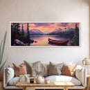 Sunset Over The Mountains, Subdued Landscape Painting, Calm and Serene Landscape Art, Oil Painting Print, Lake House Wall Art