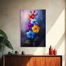 Wild Flower Painting Print On Canvas, Wood Framed Wall Art, Original Art, Flowers Painting, Botanical Print, Modern Art, Living Room Wall Art