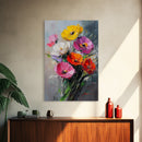 Wild Flower Painting Print On Canvas, Wood Framed Wall Art, Original Art, Flowers Painting, Floral  Print, Modern Art, Living Room Wall Art