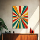 Mid-Century Abstract Art - Framed Canvas Print - Mid Century Modern Geometric Painting - Boho Style - Pastel Colors Wall Art
