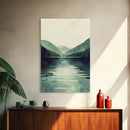 Emerald Green Landscape Painting Print, Wood Framed Canvas Art, Jade Green, Soothing Home Decor, Bed Room Wall Art