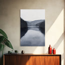 Moody Decor, Grey Scale Charcoal Sketch Print, Framed Canvas Print, Black and White Landscape Painting Print