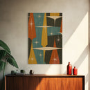 Art Deco Star Burst Canvas Print Wall Art, Retro 50s Style, Starburst, Mid-Century Modern Wall Art, Boho Decor