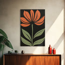 Boho Floral Print Wall Decor, Framed Canvas Print, Modern Art Boho Minimalist Wall Decor