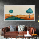 Cute Abstract Art Deco Landscape Canvas Print, Minimalist Art, Boho Home Decor For Abova Sofa, Great Room Wall Art