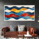 Boho Mid Century Modern Wall Art Canvas Print, Wood Frame Wall Art, Geometric Wall Art, Minimalist Wall Art, Housewarming Gift Idea