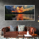 The Ozarks, Framed Canvas Print, Panoramic Photography Style Wall Art, Lake House Decor