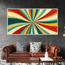 Horizontal Vertical Wall Art Framed Canvas Print, Mid-Century Modern Abstract Spiral Art, Retro Minimalist Pastel Wall Art