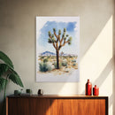 Watercolor Painting Print of Joshua Tree, Framed Canvas Print, Joshua Tree Art, Joshua Tree California Wall Art, Modern Farmhouse Art