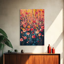 Field of Wildflowers Framed Canvas Print, Wood Framed Wall Art, Wild Flower Painting Print, Wild Flowers In The Spring Wall Art Home Decor