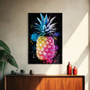 Retro Pineapple Painting Print, Framed Canvas Print, Kitchen or Dining Room Wall Art, Retro Home Decor, Pineapple Painting, Pineapple Art