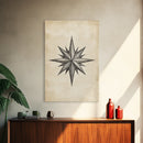 Sketch Of The North Star Canvas Print - Framed Canvas - Minimalist Christmas Art - Boho Christmas Art - Rustic Christmas Art