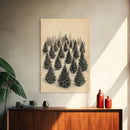 Christmas Tree Farm Art Canvas Print - Framed Canvas - Minimalist Christmas Art - Boho Christmas Art - Rustic Christmas Art