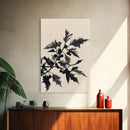 Vintage Holly Branch Canvas Print - Framed Canvas - Minimalist Christmas Art - Boho Christmas Art - Rustic Christmas Art