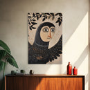 19th Century Folk Art Painting Print of a Harpy, Harpy Painting Print, Vertical Wall Art, Russian Folk Art