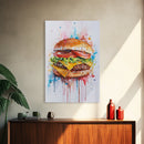 Hamburger Painting Print, Kitchen Decor, Restaurant Decor, Dining Room Art, Restaurant Wall Art, Diner Wall Art, Restaurant Owner Gift Idea