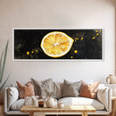 Panoramic Lemon painting Print, Food Kitchen Wall Art, Dining Room Decor, Horizontal Wall Art, Lemon Art, Lemon Home Decor, Kitchen Painting