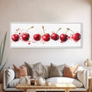 Original Cherry Painting Print - Panoramic Canvas Fruit Illustration - Home Decor For Kitchen - Framed Wall Art - Dining Room Decor