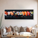 Retro Sushi Painting Print, Canvas Art, Kitchen Decor, Dining Room Decor, Eclectic Home Decor, Food Lover Gift, Japanese Style Decor