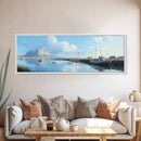 Morro Bay Panoramic Print, Nautical Landscape Painting, Canvas Print, Seascape Panoramic Painting, Seascape Landscape Wall Art Home Decor