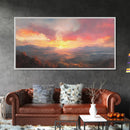 Sunset Over The Blue Ridge Mountains, Oil Painting Print, Framed Canvas Print, Landscapes of America Wall Art, American Landscape Painting