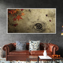 Rain Drops In The Fall, Framed Canvas Print, Thought Provoking Wall Art, Wabi Sabi Style Boho Minimalist Wall Art - Reflections