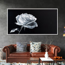 Large White Rose Painting Canvas Print, Flower Painting, Floral Decor, Moody Centerpiece Painting, Above Mantle Wall Art, Above Sofa Wall Art