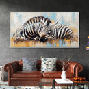 Zebra Having a Nap - Framed Canvas Print - Ready to Hang - Zebra Painting - Animal wall art - Safari Art