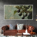 Figs On The Branch - Framed Canvas Print - Fig Painting - Fig Original Oil Painting Small Fruit Still Life Colorful Wall Art Hand Made Ready To hang