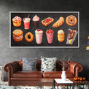 Retro Kitchen Wall Art Canvas Print, Oil Painting Of Desserts, Kitsch Home Decor, Dining Room Art, Restaurant Wall Art, Decor for Restaurant