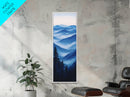 Blue Misty Mountains Framed Canvas Print Calming Nature Landscape Art, Smoky Mountain Art, Blue and Green Wall Art, Minimalist Decor, Bedroom Art