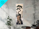 Framed Canvas Print Wabi Sabi Art Coastal Landscape Nautical Wall Art Pine Tree Artwork Living Room Decor Above Couch Art Serenity Gift