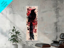 Framed Canvas Print Rustic Bird Art Southwest Style Raven Painting Tall Narrow Art Statement Piece Bedroom Art Halloween Fall Decor